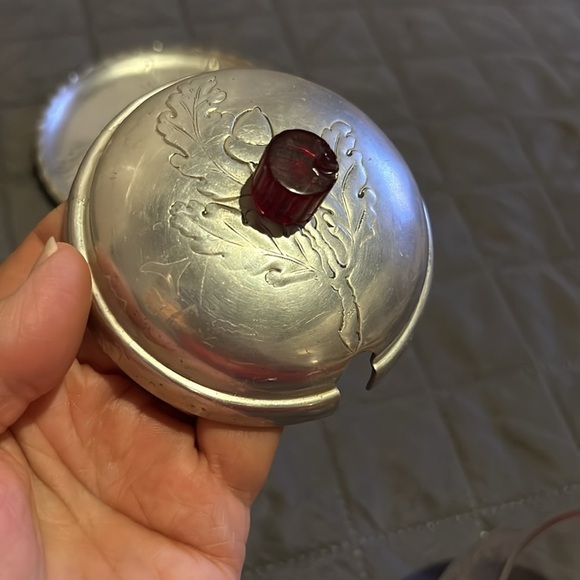 Farberware Vintage 1950s Wrought Aluminum Condiment Jar - Picture 10 of 11